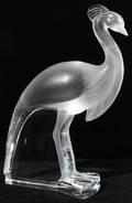 031265 LALIQUE CRYSTAL FIGURE OF A STANDING PEACOCK