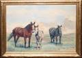 030238 OIL ON CANVAS SIGNED 18 X 24 HORSES