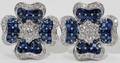 022167 SAPPHIRE AND DIAMOND PLATINUM EARRINGS 2 CTTW