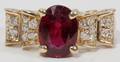 020181 14KT YELLOW GOLD RUBY  DIAMOND RING