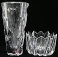 011325 ORREFORS CRYSTAL VASES TWO H8  3