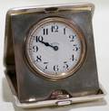011291 ENGLISH STERLING SILVER TRAVEL CLOCK LONDON