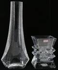 011307 BACCARAT CRYSTAL VASES TWO H8  38