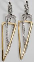 010142 14K TWOTONE GOLD  DIAMOND EARRINGS