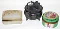 010136 GLASS METAL  PORCELAIN JEWELRY BOXES C1920