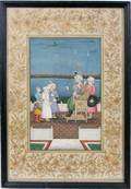 010124 MUGHAL STYLE PAINTING STANDING BEFORE EMPEROR