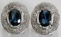 010146 14K WHITE GOLD DIAMOND  SAPPHIRE EARRINGS