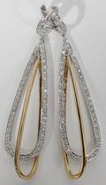 010143 14K TWOTONE GOLD  DIAMOND EARRINGS