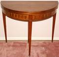 122165 HEPPLEWHITE STYLE MAHOGANY DEMI LUNE TABLE