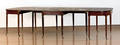 New England Sheraton mahogany three part dining table ca 1820