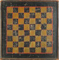 Painted walnut gameboard ca 1900