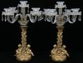 052215 GILT METAL 5 LIGHT FIGURAL CANDELABRA