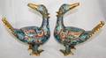 050248 CHINESE CLOISONN DUCK FORM INCENSE BURNERS