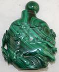 050234 CHINESE CARVED MALACHITE SNUFF BOTTLE H2 12
