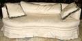 041258 BEIGE SILK SOFA BY ASHLEY MANOR H 30 L 82
