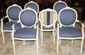 041256 LOUIS XVI STYLE OPEN ARM DINING CHAIRS