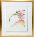 040255 PETER MAX LITHO PORTRAIT OF A WOMAN