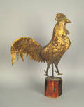 Swell bodied copper rooster weathervane late 19th c
