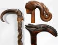 022200 HORN  CARVED HANDLED WALKING STICKS C 1900