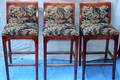 020239 MAHOGANY UPHOLSTERED BAR STOOLS 3 PCS H 42