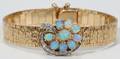 012188 GENEVA 14K GOLD WATCH W DIAMONDS  OPALS