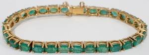 012185 18K GOLD EMERALD BRACELET 29 EMERALDS L7