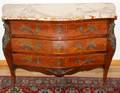 012169 LOUIS XV STYLE MARBLE TOP BOMBE COMMODE