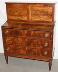 012156 ENGLISH REGENCY FLAME GRAIN MAHOGANY DESK