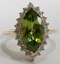 051306 355CT PERIDOT  68CT DIAMOND RING
