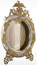 051304 BRASS  TIN MIRROR C 1910 33 X 19