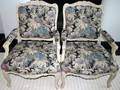 051301 LOUIS XV STYLE ARMCHAIRS PAIR
