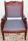 051299 AMERICAN EMPIRE STYLE MAHOGANY ARMCHAIR H 40