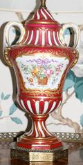 051274 SEVRES STYLE PORCELAIN URN MOUNTED AS A LAMP