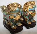 050250 CHINESE CLOISONN FOO DOGS C 1920 PAIR