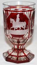 042243 GERMAN ENGRAVED CRYSTAL WINE BEAKER C 1870
