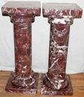042236 ROUND ROUGE MARBLE COLUMNAR PEDESTALS H 37