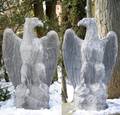 042234 LEAD GARDEN SCULPTURES OF EAGLES PAIR H 25
