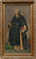 042229 EUROPEAN OIL ON CANVAS ST ANTHONY THE GREAT