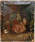 042204 EUROPEAN OIL PARLOR SCENE WITH THREE FIGURES