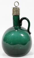 041319 EMERALD GREEN BLOWNGLASS DECANTER 19TH C