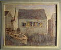 Oil on board of a fishing shack