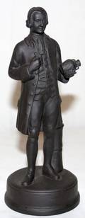 032303 WEDGWOOD BLACK BASALT FIGURE OF JOSIAH 20TH C