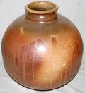 032307 OUGHTON BROWN GLAZED ART POTTERY VASE H 20