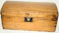 031318 AMERICAN PRIMITIVE PINE HINGED TRUNK 19TH C