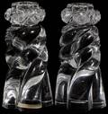 021300 BACCARAT CRYSTAL CANDLESTICKS PAIR H 6 12