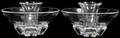 021299 STEUBEN GLASS FLORET CANDLESTICKS PAIR H 3