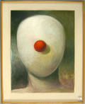 Oil on canvas portrait of a clown