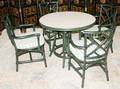 021264 FICKES REED TIED BAMBOO  GREEN ROUND TABLE