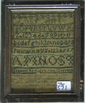Silk on linen sampler dated 1802