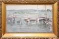122237 OIL UNSIGNED EARLY 20TH C NEW ENGLAND DOCK
